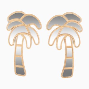 Vintage Palm Mirrors, Set of 2