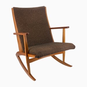 Sedia a dondolo Mid-Century in teak di Holger Georg Jensen per Tønder Møbelværk, Danimarca, anni '60
