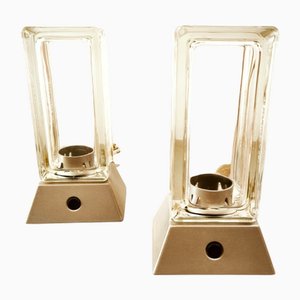 Lámpara de vidrio de ladrillo transparente