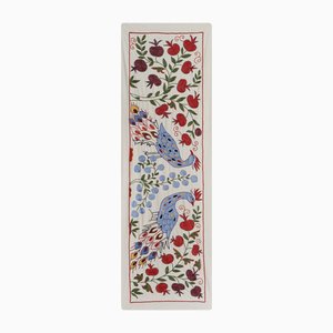 Hand-Embroidered Peacock Suzani Runner