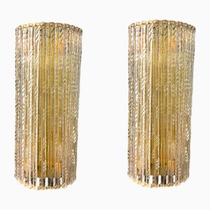 Große Wandleuchten aus Muranoglas, 1980er, 2er Set