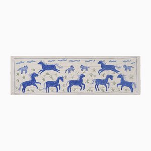 Décoration Murale Motif Cheval Boukhara en Coton, 19ème Siècle