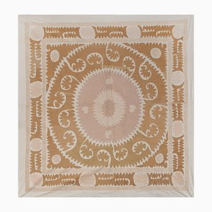 Uzbek Hand Embroidery in Brown-Pink