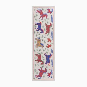 Suzani Tapestry or Table Runner with Horse Design