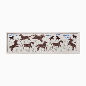 Arazzo Suzani con decoro a forma di cavallo