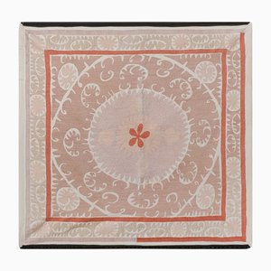 Vintage Uzbek Suzani Bedspread with Embroidery