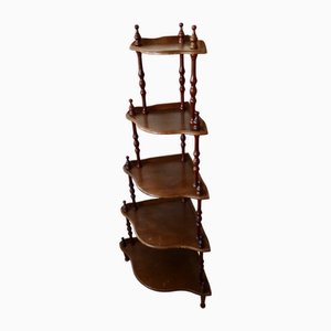 Vintage 5-Level Corner Shelf in Turned Wood