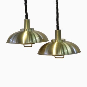 Danish Brass Pendants attributed to Frandsen, 1970s-1980s, Set of 2