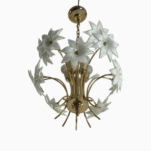 Mid-Century Italian Murano Glass Floral Chandelier, 1970s