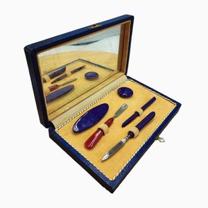 Art Deco Manicure Set in Box, 1920s, Set of 6