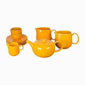 Deutsches Mid-Century Modern Space Age Keramik Teeservice von Melitta, 1960er, 10er Set