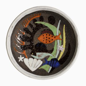 Assiette Spectra Mid-Century par Anna-Lisa Thomson pour Upsala-Ekeby, Suède, 1950s