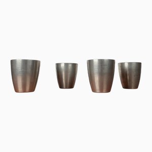 Deutsche Mid-Century Modern Zinnbecher von Harald Buchrucker, 1960er, 4er Set