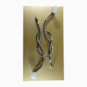 Missaglia Panel Wall Lamp in Steel by Giacomo Benevelli, 1970s