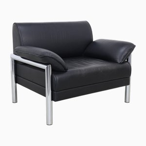 Postmoderner Sessel aus Chrom & Leder, 1980er