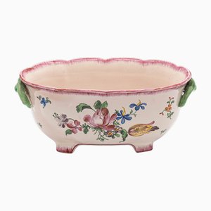 Vintage French Floral Planter from Luneville, 1920s