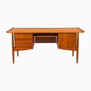 Scrivania esecutiva in teak di Arne Vodder per HP Hansen, Danimarca, anni '60