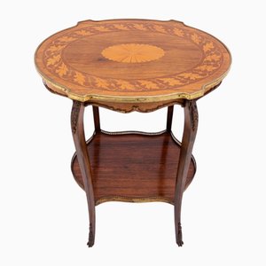 Northern European Side Table in Brass and Walnut