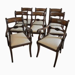 Antike Regency Esszimmerstühle aus Mahagoni, 1830er, 8 . Set