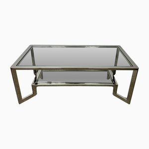 Rechteckiger Vintage Couchtisch aus Chrom, 1990er
