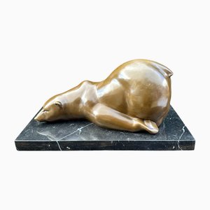 Milo, Bear, 1990s, Bronze & Marble
