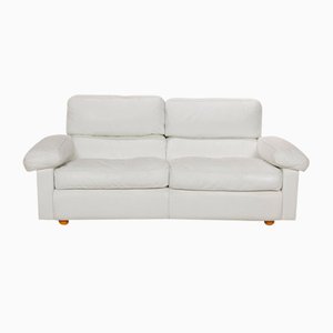 Canapé 2 Places Petronio Blanc en Cuir par Tito Agnoli pour Poltrona Frau