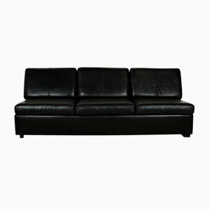 Leather Three-Seater Black Sofa from Cor