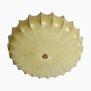 Mid-Century Modern Round Cocoon Flush Mount in the style of Achille Castiglioni, Italy, 1960s