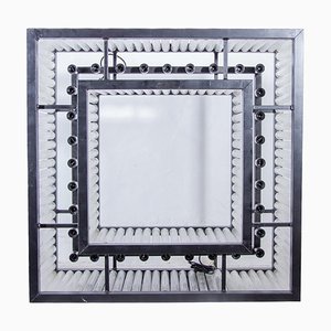 Lámpara de techo Art Relief grande de tubo de vidrio, años 80