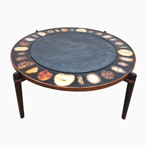 Mesa de centro E8 vintage de ágata y piedra de Heinz Lilienthal, años 60