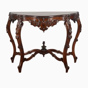 19th Century Louis Philippe Console in Carved Walnut, Italy