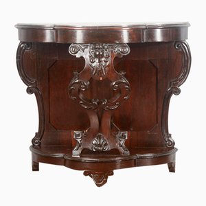 19th Century Italian Carved Wooden Console with Marble Top