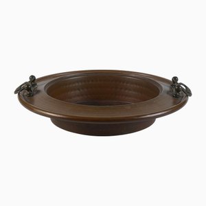 20th Century Brazier in Copper and Embossed Metal with Double Handles, Italy, 1960s