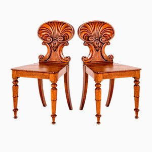 Set of Shell Back Hall Chairs