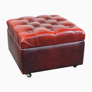 Chesterfield Ottoman with Storage in Cow Leather
