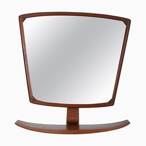 Mid-Century Scandinavian Teak Wall Mirror with Shelf, 1960