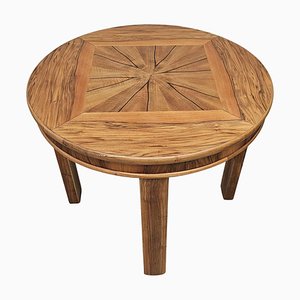 Art Deco Round Walnut Cocktail or Side Table, Austria, 1930s