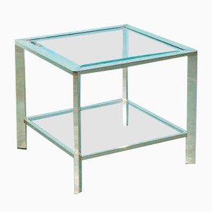 Hollywood Regency Couchtisch aus Messing & Glas, 1970er