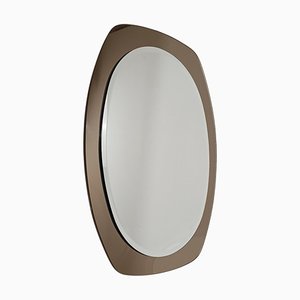 Italienischer Mid-20th Century Spiegel mit Gestell aus bronziertem Glas im Veca-Stil, 1970er