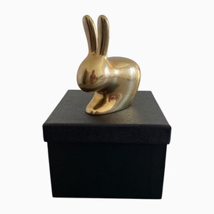 Italian Brass Rabbit Paperweight by Ghidini 1961
