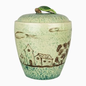 Hand Painted Ceramic Box by Arte Casa Albisola, 1940s