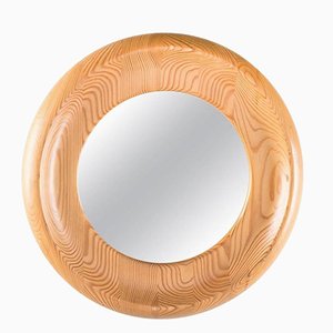 Miroir Rond en Pin par Erik Höglund pour Kopparfly, Suède