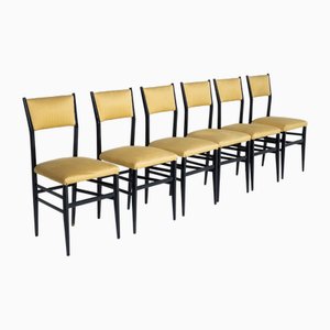 Schwarze Superleggera Stühle von Giò Ponti, Italien, Mitte 20. Jh., 6er Set