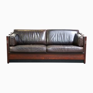 Canapé Art Déco Vintage en Cuir par Paul Schuitema