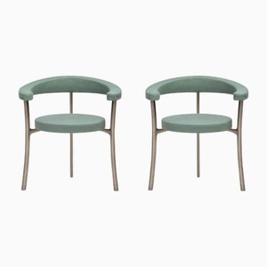 Set of Italian Burnished Brass Armchairs by Ghidini 1961
