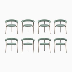 Italian Burnished Brass Armchairs by Ghidini 1961, Set of 8