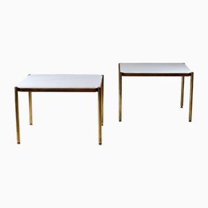 Tavolini da caffè in marmo e ottone di Osvaldo Borsani per Tecno, set di 2