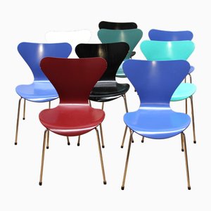 Sedie 3107 Ant di Arne Jacobsen per Fritz Hansen, set di 9