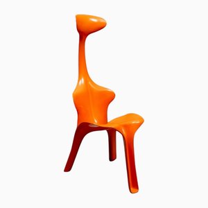 Vintage Pop-Art Floris Stuhl aus Orangefarbenem Polyester von Günter Beltzig, Deutschland, 1967