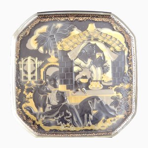 Assiette Murale Vintage en Verre par Bjørn Wiinblad pour Rosenthal, 1983